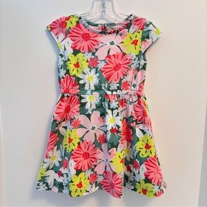 Carter's Toddler Girl's Green Pink Floral Dress Size 3T